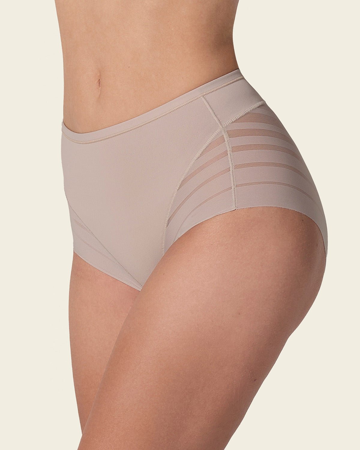 SilkLine™ Sheer-Stripe High-Waisted Lace Shaper Panty - BYS