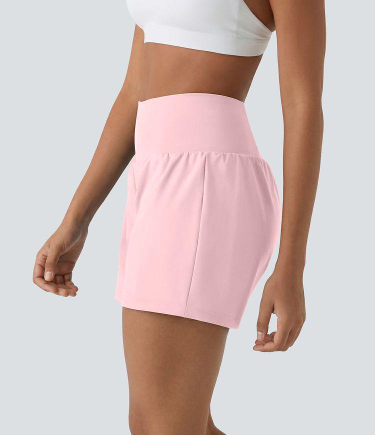 Allure 2-in-1 High-Waisted Yoga Shorts with Pockets - BYS