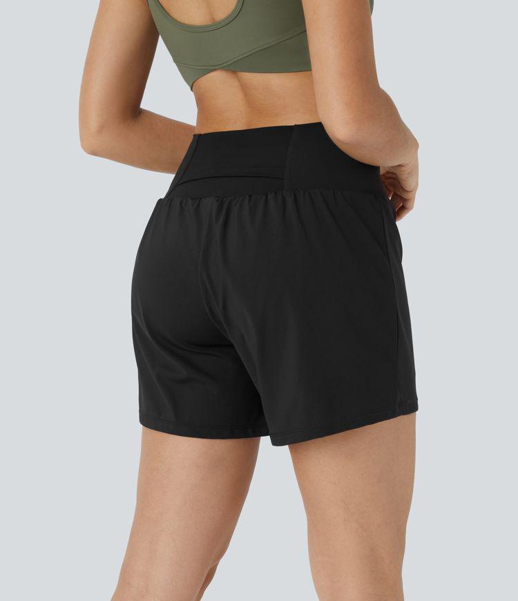Allure 2-in-1 High-Waisted Yoga Shorts with Pockets - BYS