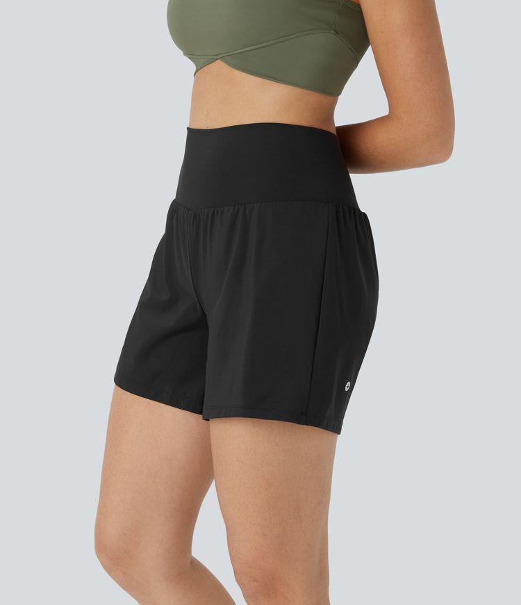 Allure 2-in-1 High-Waisted Yoga Shorts with Pockets - BYS