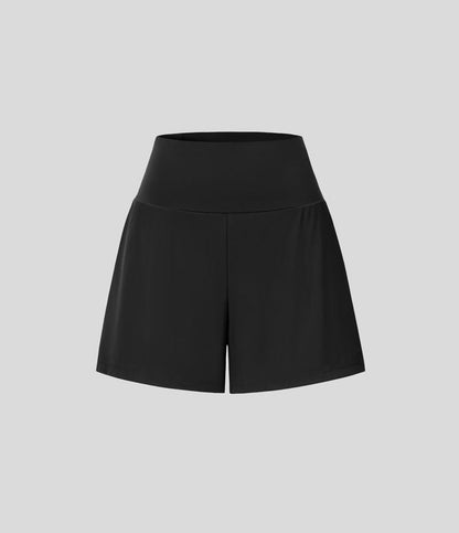 Allure 2-in-1 High-Waisted Yoga Shorts with Pockets - BYS