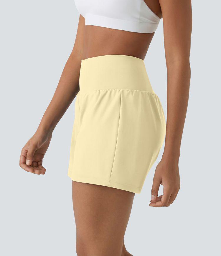 Allure 2-in-1 High-Waisted Yoga Shorts with Pockets - BYS