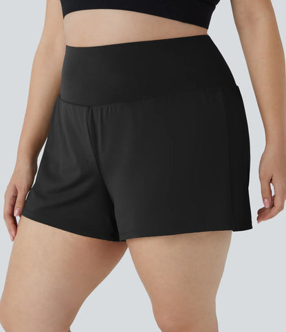 Allure 2-in-1 High-Waisted Yoga Shorts with Pockets - BYS