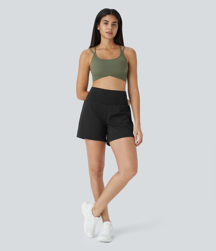 Allure 2-in-1 High-Waisted Yoga Shorts with Pockets - BYS