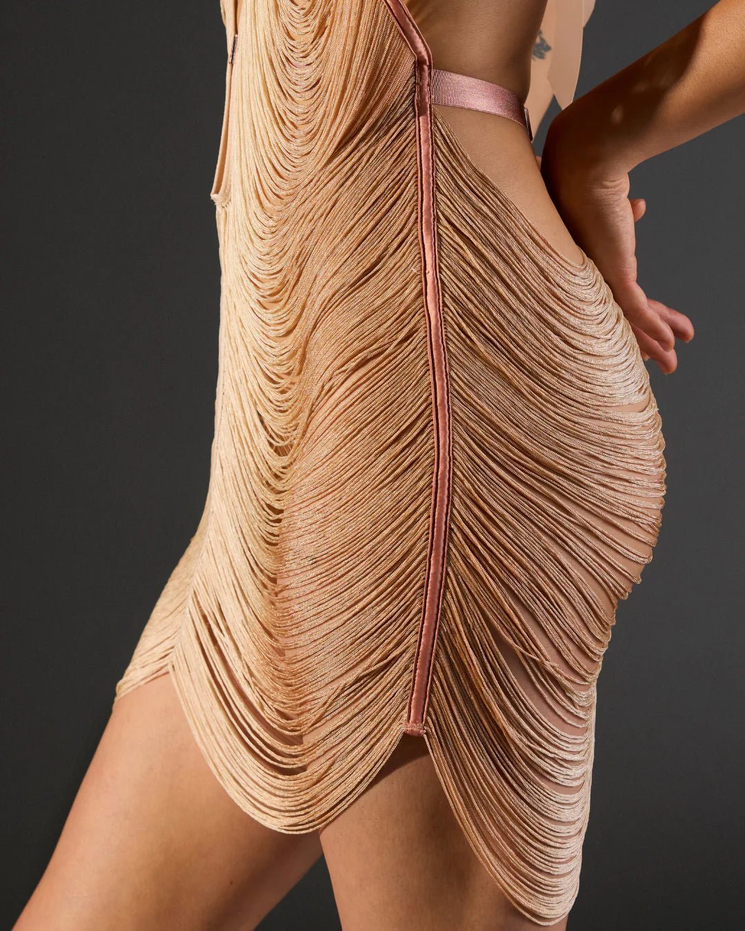 Allure Fringe Slip Dress™ — Sheer Halter Mini - BYS