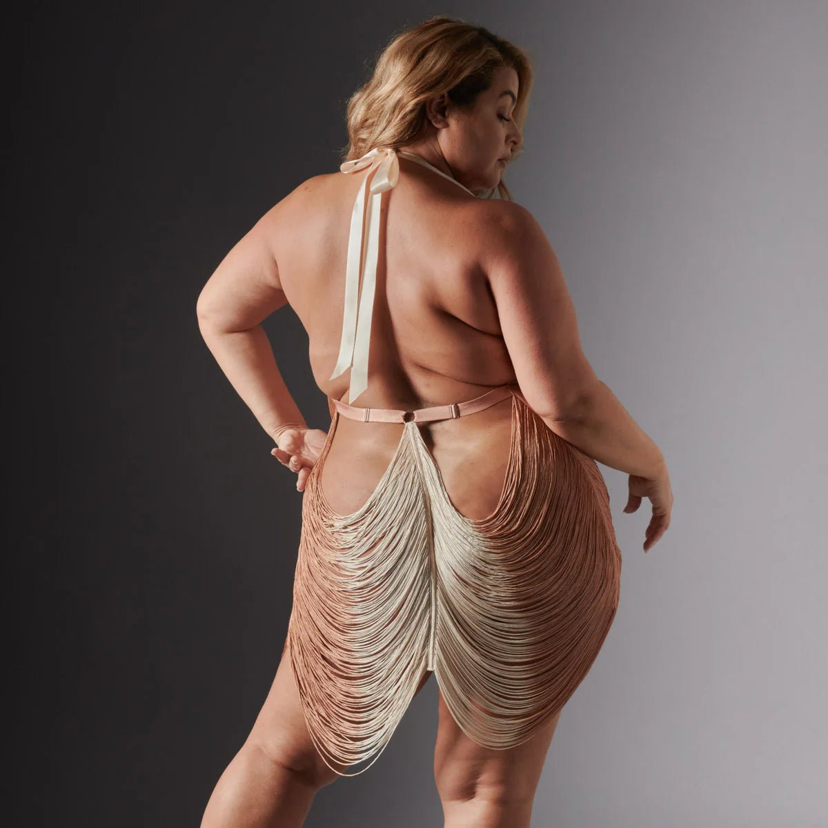 Allure Fringe Slip Dress™ — Sheer Halter Mini - BYS