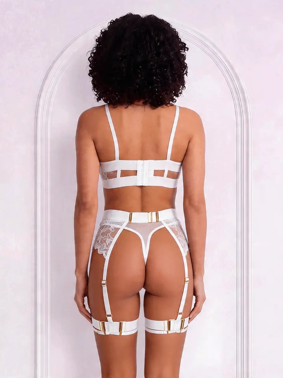 Allure Midnight 4-Piece Set™ · bra, thong, garter belt, garters. - BYS