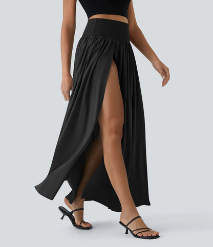 Breezeful™ Allure Flowy High-Waisted Maxi Skirt with Pockets - BYS
