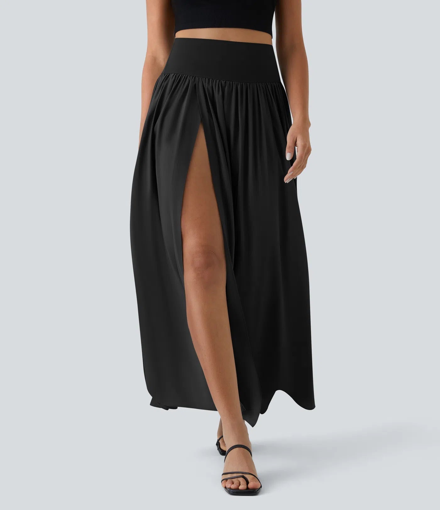 Breezeful™ Allure Flowy High-Waisted Maxi Skirt with Pockets - BYS