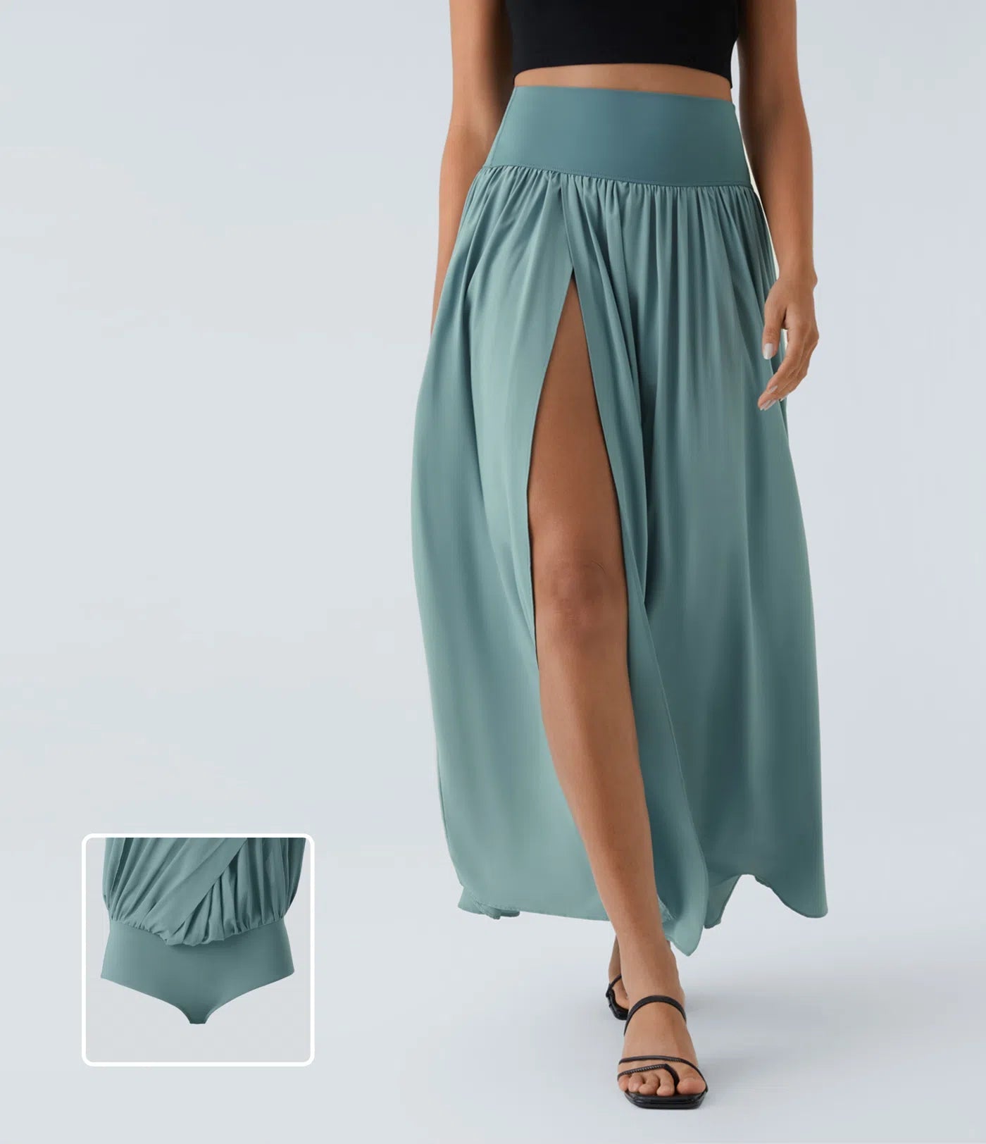 Breezeful™ Allure Flowy High-Waisted Maxi Skirt with Pockets - BYS