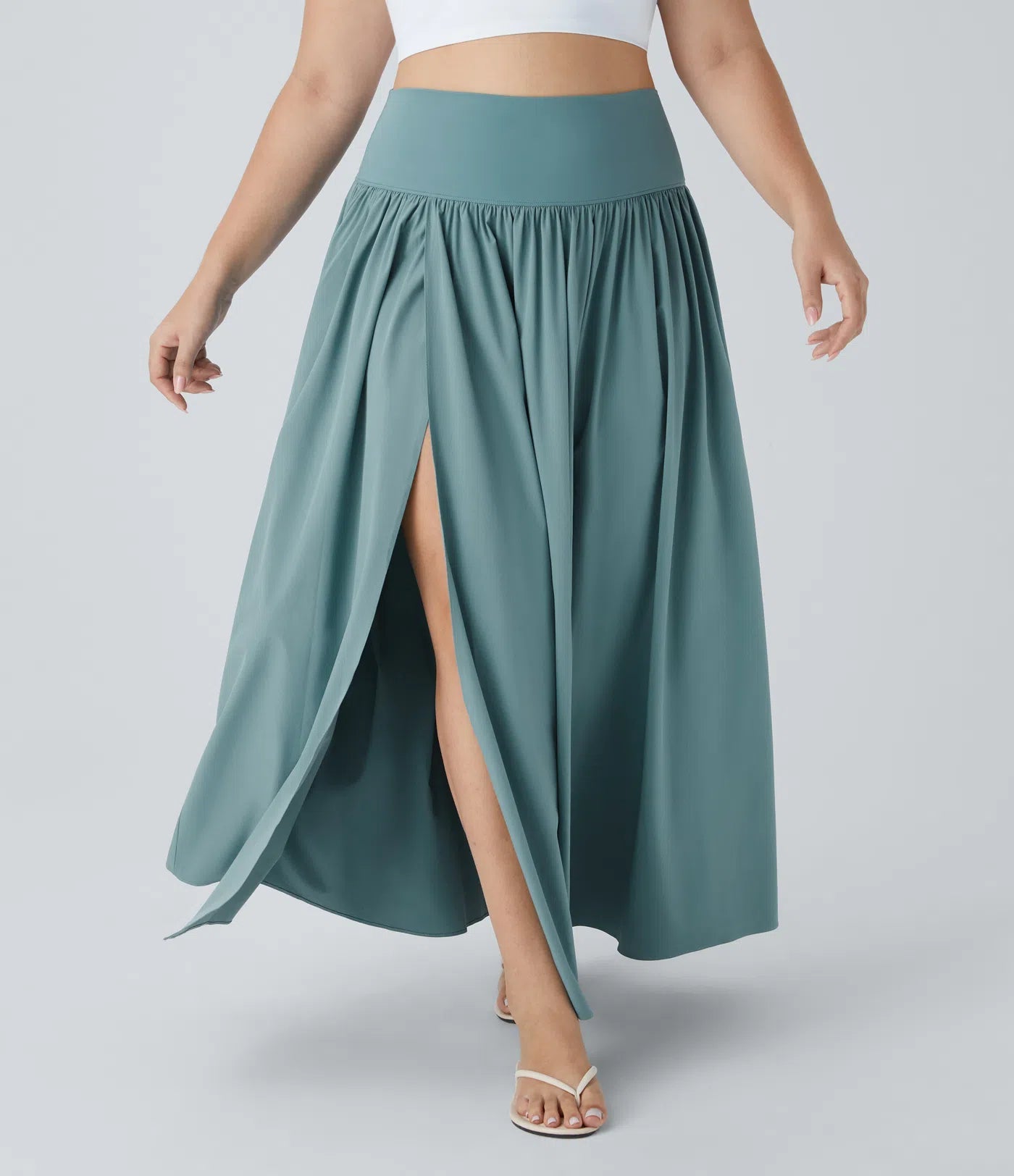 Breezeful™ Allure Flowy High-Waisted Maxi Skirt with Pockets - BYS