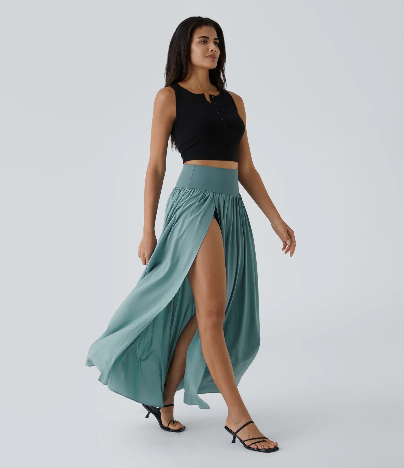 Breezeful™ Allure Flowy High-Waisted Maxi Skirt with Pockets - BYS