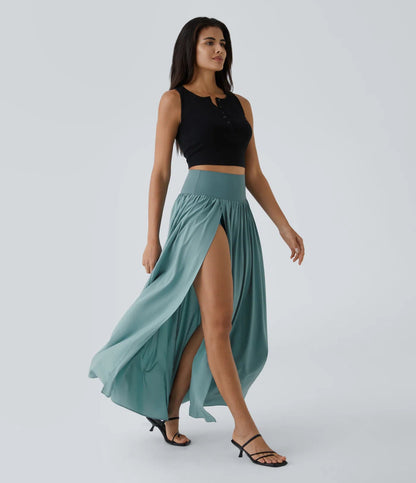 Breezeful™ Allure Flowy High-Waisted Maxi Skirt with Pockets - BYS