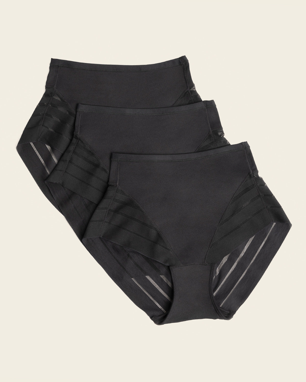 SilkLine™ Sheer-Stripe High-Waisted Lace Shaper Panty - BYS