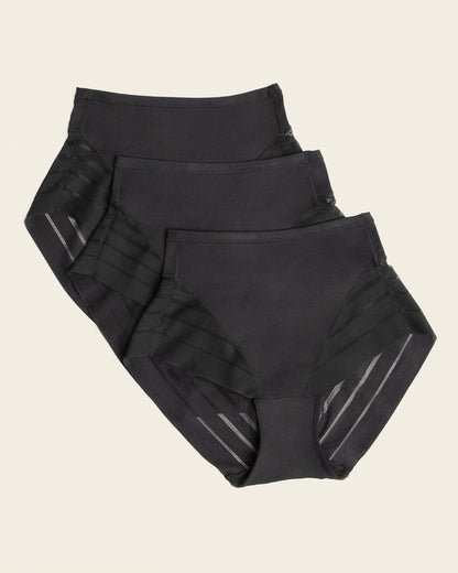 SilkLine™ Sheer-Stripe High-Waisted Lace Shaper Panty - BYS