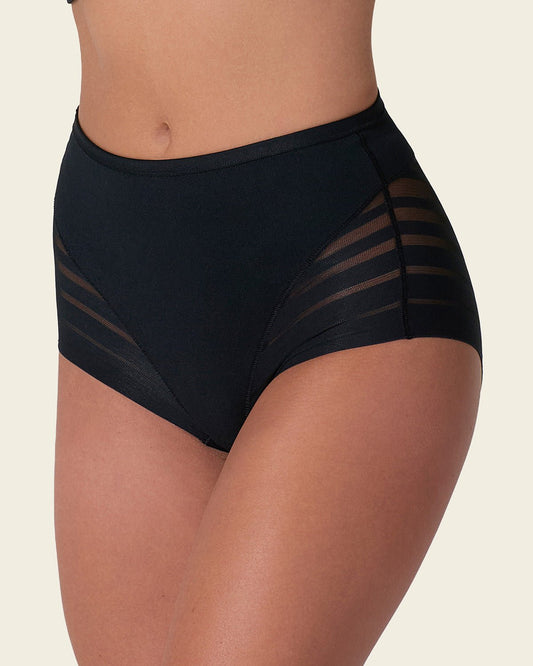 SilkLine™ Sheer-Stripe High-Waisted Lace Shaper Panty - BYS