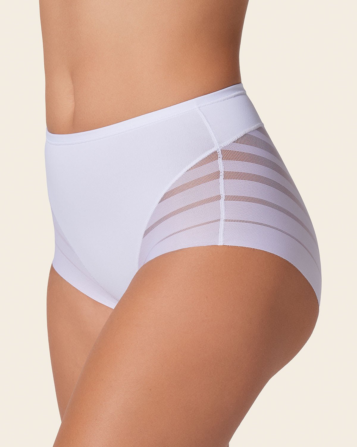 SilkLine™ Sheer-Stripe High-Waisted Lace Shaper Panty - BYS