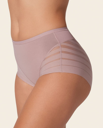 SilkLine™ Sheer-Stripe High-Waisted Lace Shaper Panty - BYS