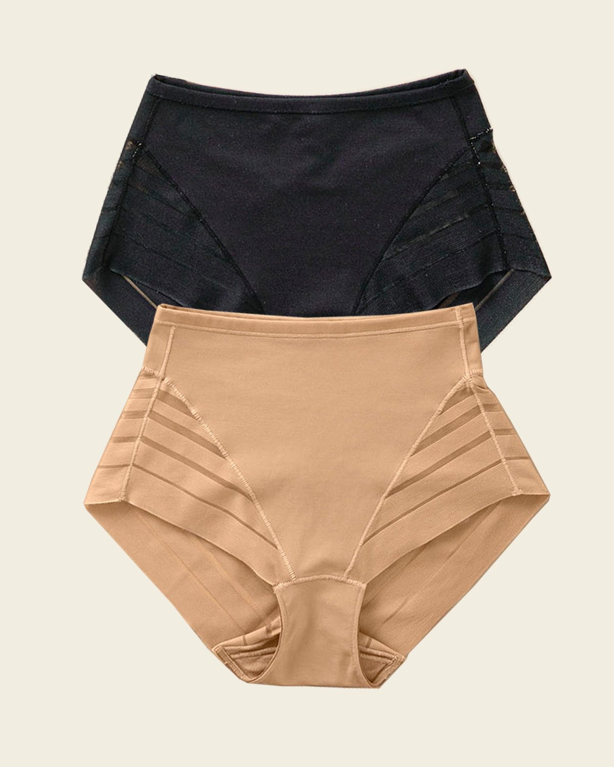 SilkLine™ Sheer-Stripe High-Waisted Lace Shaper Panty - BYS
