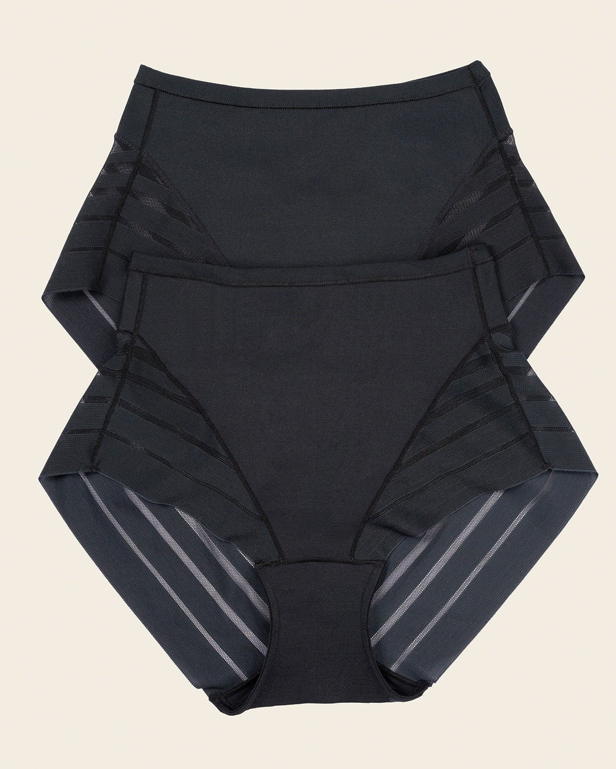 SilkLine™ Sheer-Stripe High-Waisted Lace Shaper Panty - BYS