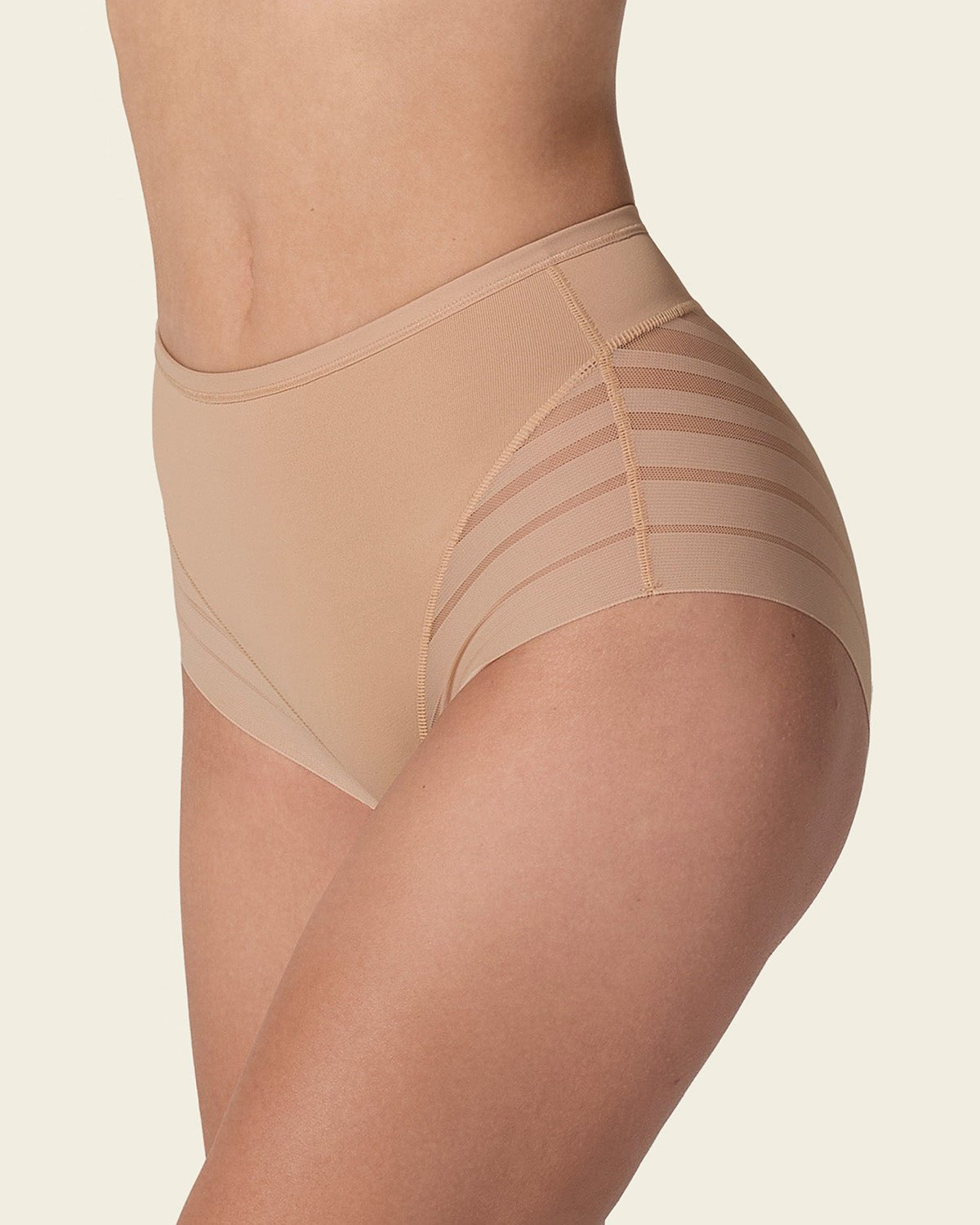 SilkLine™ Sheer-Stripe High-Waisted Lace Shaper Panty - BYS